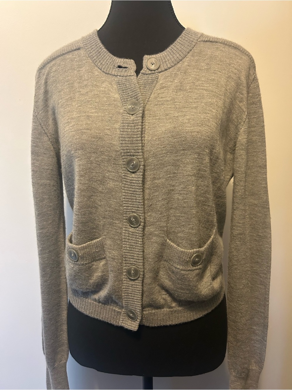Cashmere Marc By Marc Jacobs Heather Gray Button-Front Cardigan